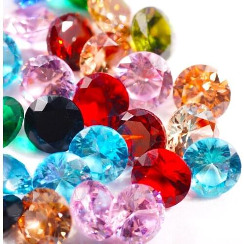 3mm 4mm 5mm 6mm AAAAA Various Color Loose Cubic Zirconia Stone Round Brilliant Cut CZ Stone Synthetic Gems For Jewelry