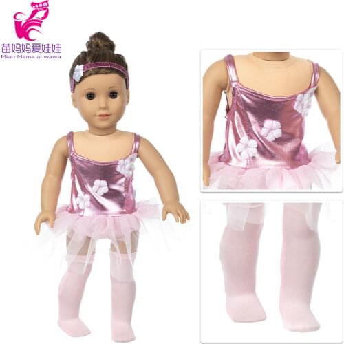 Doll Dress 18 Inch Girl Doll Ballet Tutu Skirt Baby Doll Dancing Dress Baby Girl Gifts