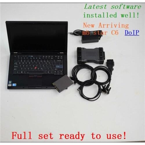MB STar C6 wifi with cable OBD2 Auto diagnosis & Programming DOIP Protocol newest software X-ntry in used laptop T410 i7/i5