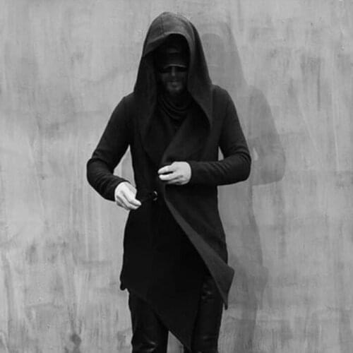 2016 Men male cloak overcoat outerwear personalized novelty asymmetrical male slim with a hood trench