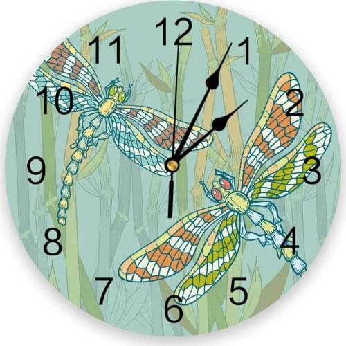 Dragonfly Insect Plant 3D Wall Clock Modern Design Brief Living Room Decoration Kitchen Clock Art Wall Watch Home Decor