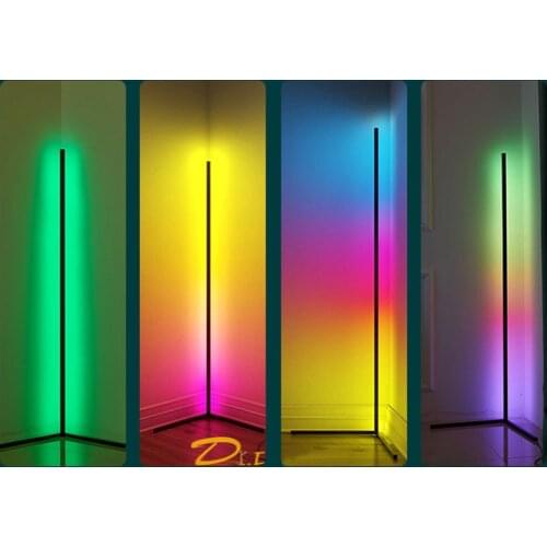 Nordic Led Floor Lamps Modern Simple Remote Control RGB Corner Stand Lamps For Living Room Bedroom Home Decor Standing Lights