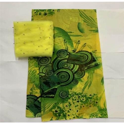 Latest High Quality 100% Cotton African Lace Fabric 5+2 Yards /Set Printed Fabric For Womens Dresses Textile Material! LXF7813