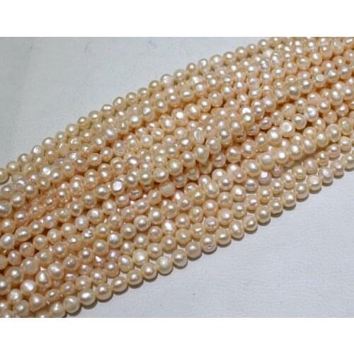 Wholesale Real Pearl Bead 5-8mm 15'' Light Pink Natural Freshwater Pearl Loose Beads Handmade Gift