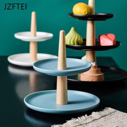 Creative Ceramics Three Floors Cake Support Afternoon Tea Tray Fruit Tray Display Dessert Storage Kitchen Decoration Home Mold