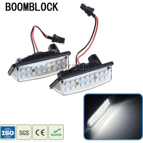 For Nissan Murano Altima Versa Note Tenna Maxima Cefiro Rogue Sentra Car License Plate Lights 12V SMD3528 LED Number Plate Lamp