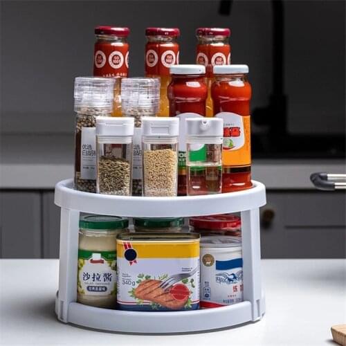 Premium Quality Convenient To Use Kitchen Seasoning Bottle Storage Tray Easy To Store Cabinet Turntable For Kitchen Organizer