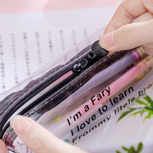 Transparent Pencil Case Office Student Cactus Pencil Cases School stationary Supplies Pen Box kid gift writting case