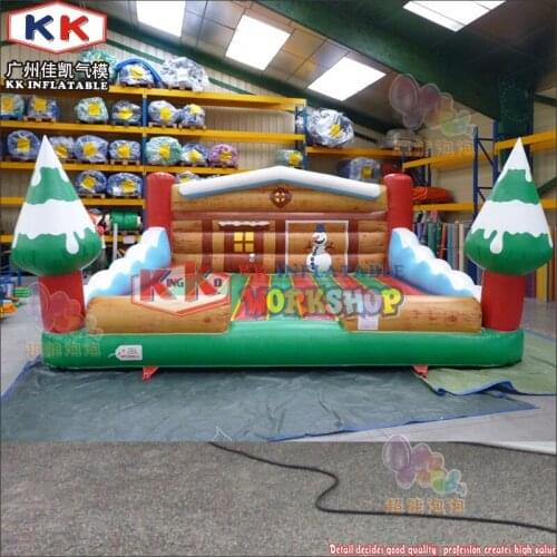 Christmas Red Amusement game inflatable mechanical bull riding toys