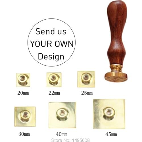 Square stamp Customize design Personalized logo seal wax sealing stamp for different size wedding invitation