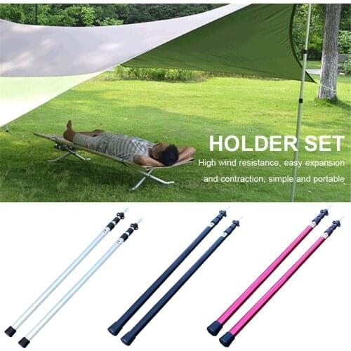1 Pair Telescoping Tarp Poles Lightweight Adjustable Aluminum Rods for Tent Awning Outdoor Camping Hiking Portable Tent Pole New
