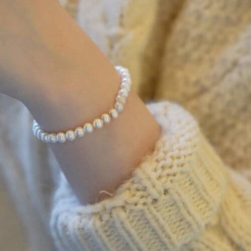 Bohemian Imitation Pearl Chain Bracelets Bangles Simple Minimalist Wrist Chain Couple Friendship Bracelet for Women Jewelry Gift