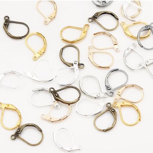 High Quality 6 Colors Brass French Earring Hook Ear Wire Earrings Base Accessories for DIY Jewelry Making Fittings Settings