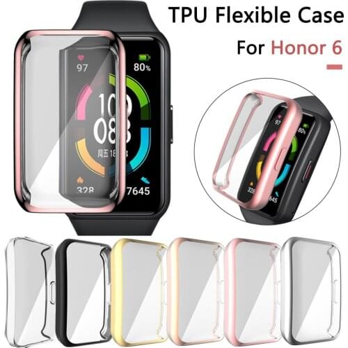 New High Quality Watch Cover for Huawei Honor Band 6 Case Full Coverage Protective Shell Soft Thin Anti-fall TPU Flexible Bumper