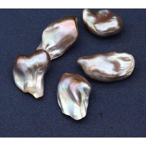 Baroque Tail Pearl Irregular No Space For Jewelry Making DIY Necklace Bracelets Purple 25-35mm