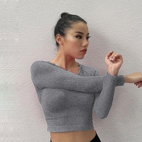 SALSPOR Gym Women Yoga T Shirts Longsleeve Sport Breathbale Quick Dry Fitness Tops Sportwear Training Running Shirts Female