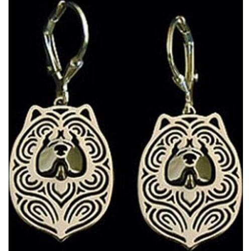 Lovers' Alloy Chow Chow Dog Earrings Womens Dog Shaped Earrings
