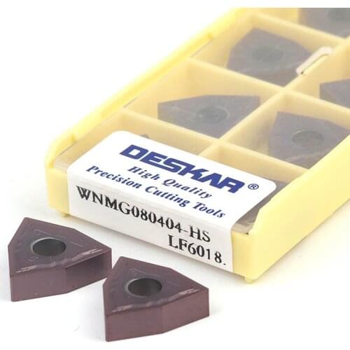 10Pcs WNMG080404-HS LF6018 WNMG080408 Lathe Machining Blade CNC Turning Tools Carbide Inserts Cut Stainless Steel Sturdy Durable