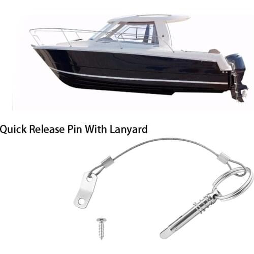 2PCS 6MM Quick Release Pin with Lanyard for Boat Bimini Top Deck Hinge Marine hardware Stainless Steel 316