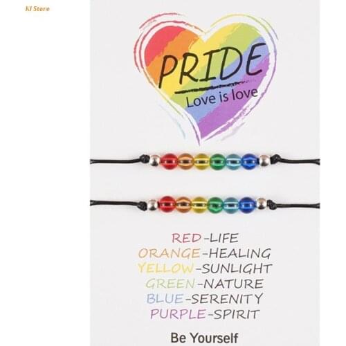 2 Pcs Friendship Lover Couple Charm Card Wish You Me Cute Lucky Bracelet Gifts Fashion Handmade Acrylic Braided Rope