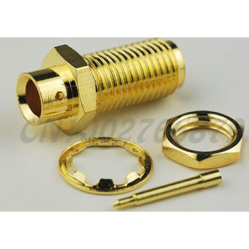 20pcs RF electrical Coaxial Connector RP-SMA Solder Jack(male pin) bulkhead Semi-rigid connector for .141" cable RG402