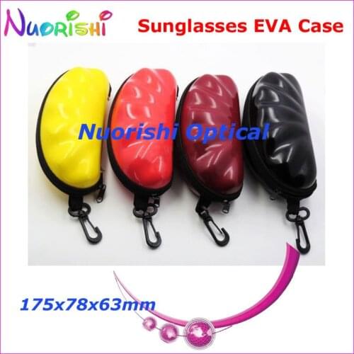 20pcs Shell Shape Large Size Nice 4 Colors Zipper Eyeglasses Glasses Sunglasses Eyewear EVA Case Box ML023 Free Shipping
