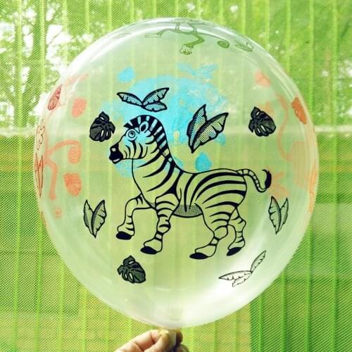 50pcs100pcs 12inch Transparent animal print balloon happy birthday party balloon Childrens toy balloon transparent color animal