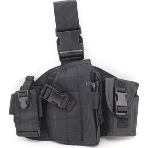 600D Molle QD Versatile Drop Leg Holster Bag Tactical Molle Universal Holsters W/ Utility Pouch Green Black Tan ACU CP