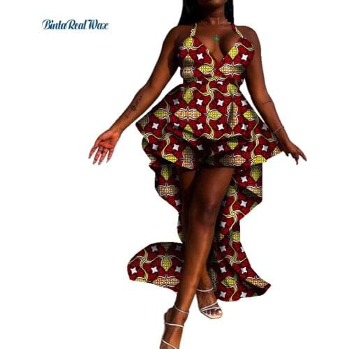 Africa Woman Clothes Print Dresses Women Custom Clothing Bazin Dashiki African Wax Jumpsuit Short Pant for Women Party WY7449