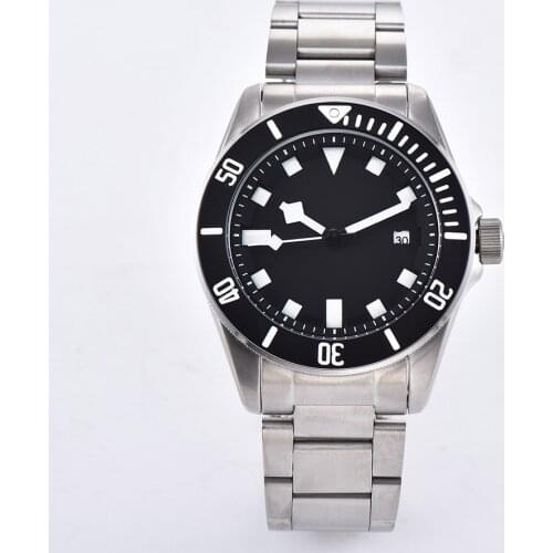 Watch automatic movement 2019 mens luminous pointer sterile dial mineral glass calendar 42.5MM steel bracelet case D3107