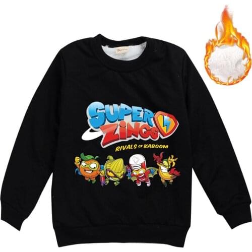 Winter Children Warm Thick Superzings Sweatshirt Boys Girls Casual Super Zings Hoodie Kids Game Pullover Clothes 10 Color Tops