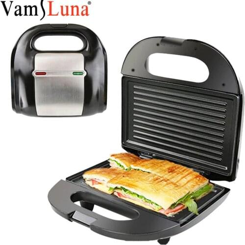 Electric Mini Sandwich Maker Grill Panini Non-Stick Pan Waffle Toaster Cake Bread Breakfast Machine Barbecue Steak Frying Oven