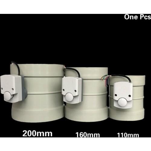 PP Electric Air Duct Valve Air Damper Valve Motorized Pipe Valve with 220V Actuator for HVAC ventilation system 110/160/200 mm