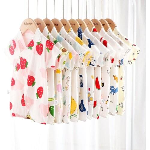 Baby Boy Girl Cotton Romper Short Sleeve Toddler Clothing One-piece Summer Newborn Clohes Fruit Print Jumpsuit Casual Outfit