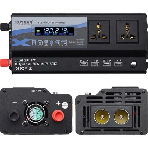 Car inverter 12v24v6000wLED colorful atmosphere light converter charger,with 4 USB / display / converter / charger /transformer