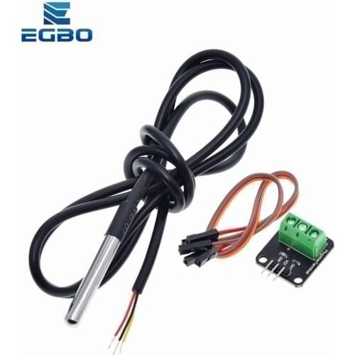 DS18B20 Temperature Sensor Module Kit Waterproof 100CM 2Digital Sensor Cable Stainless Steel Probe Terminal Adapter For Arduino