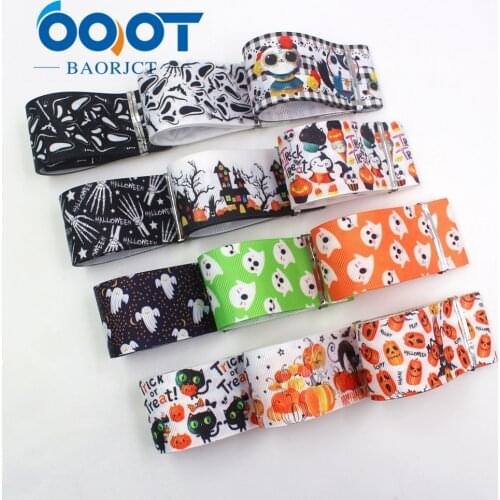 I-19720-1644,1-1/2'' 38mm Halloween festival headdress decorative accessories Printed grosgrain ribbon 10yards DIY handmade