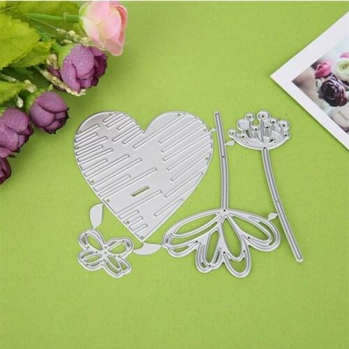 Heart With Flowers Metal Cutting Dies For DIY Scrarpbooking Embossing Paper Cards Decorative Crafts Supplies New 2019