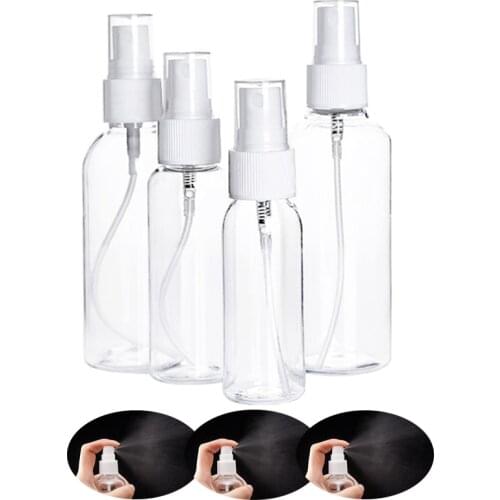 Refillable Spray Bottle Mini Alcohol Perfume Cosmetic Containers Empty Bottle Portable Travel Clear Plastic Atomizer 30/50/100ml