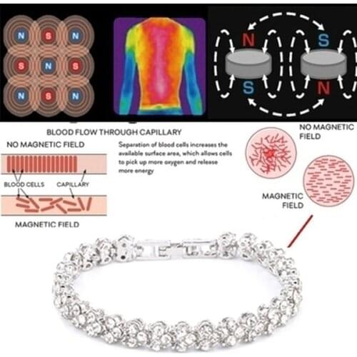 New Fashion Womens Crystal Diamond Bracelet Gold and Silver Rose Gold Bracelet Weight Loss Magnetic Therapy Bracelet