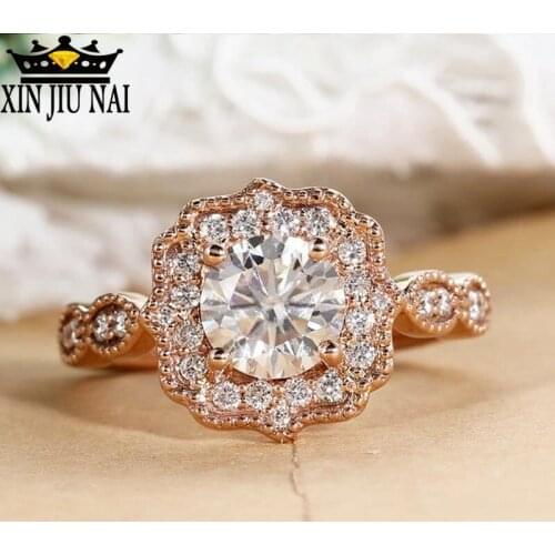 Luxury Wedding Engagement Stone Ring Large Zircon Rose Gold Large Design Platinum Jewelry Fashion Lady diamond rings for women