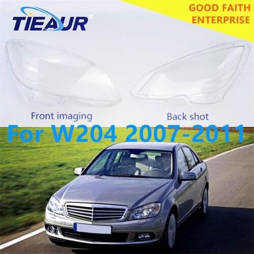 For C-Class 204 Headlight Transparent Lens Cover FOR C180 C200 C250 C260 C300 4Doors Headlamp shell Clear Replacement Right&Left