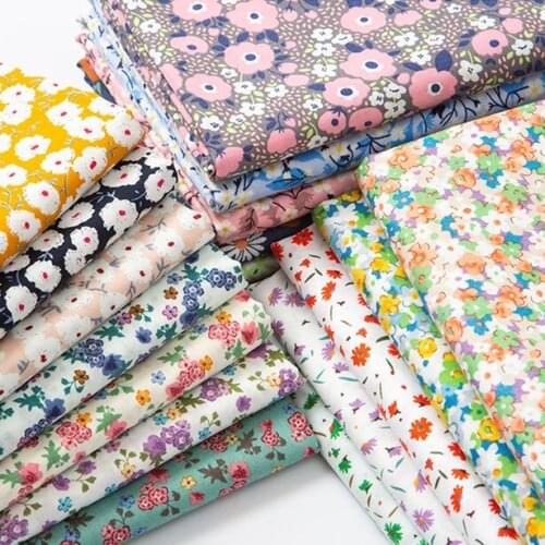 50cmx145cm printing fresh floral Twill Cotton Fabric DIY Childrens Wear Cloth Make Bedding Quilt Decoration Home 155g/m