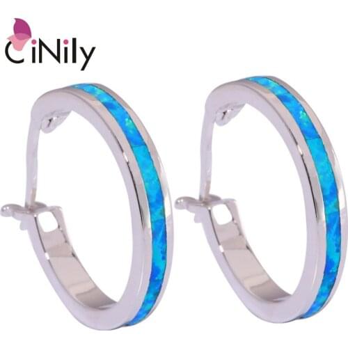 White Orange Blue Fire Opal Silver Plated Earrings Wholesale Retail Fashion for Women Jewelry Stud Earrings 1 1/8"