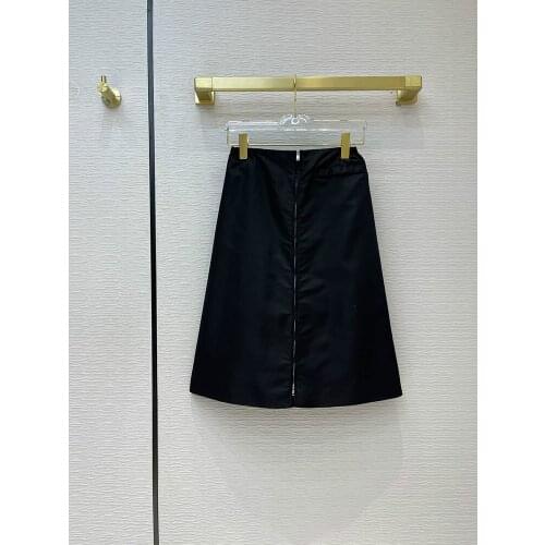 Spring Summer Mid-length 2021 Women Luxury Brand New Slim Elastic A-line Fashion High Waist Pocket Zipper Skirts
