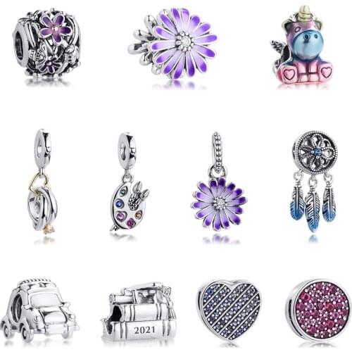 CKK Fit Pandora Bracelet Dreamcatcher Palette Wedding Car Charms Silver 925 Original Beads for Jewelry Making Sterling DIY Women