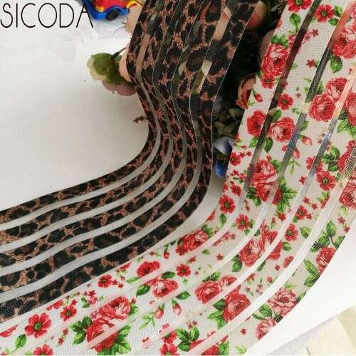 SICODA 4meters unique leopard printed elastic for garments accessories diy dress elastic waist dress waist decoration wt005307