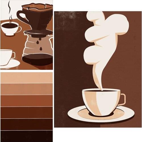 SJDIYDP DIY Vintage Coffee Retro Machine Abstract Kitchen Pattern Full Diamond Painting Cross Stitch Kit Drill Embroidery Mosaic