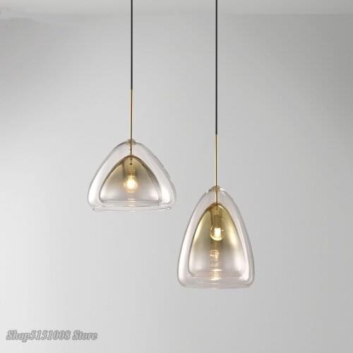 Modern Simple Design LED Pendant Lights Nordic Dining Room Creativity Glass Pendant Lights Kitchen Hanging lamps Decor Fixtures