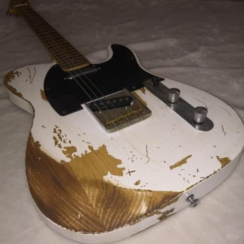 Handmade old vintage electric guitar, accessories made old, vintage neck, free shipping